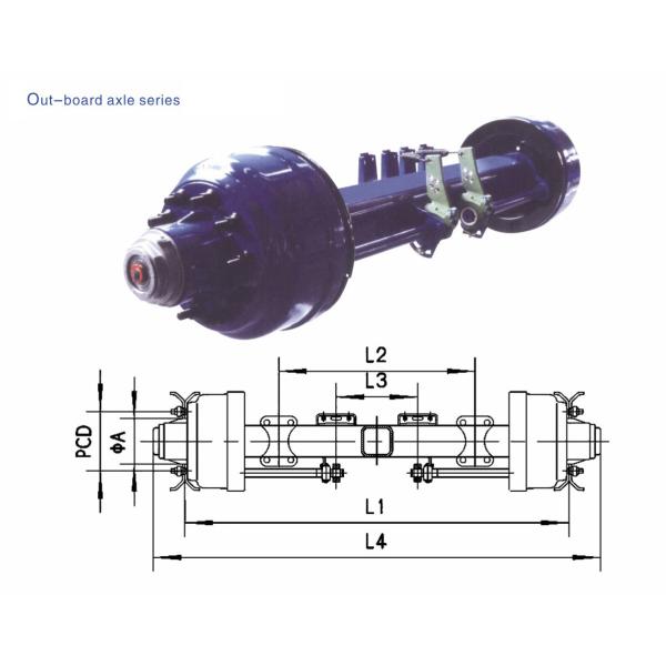 Drum Axles Aftermarket Truck Parts American Type Out Board Axle 8T - 20T