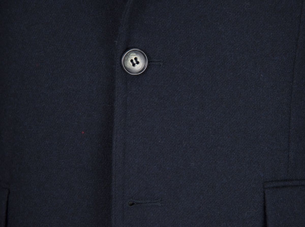 Worsted Mens Casual Blazer Jacket Slim Fit Warm Windproof Navy Fleece Fabric