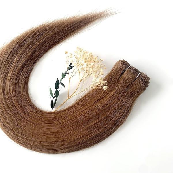 24 inch Natural Straight Hair Weft Extensions Blonde Remi Double Wefted Human Hair