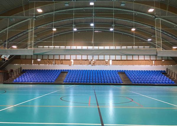 Modular Retractable Seating System Powder Coated Frame For Gym Space