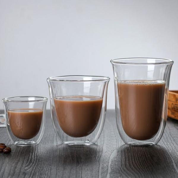 Manufacture Custom Coffee Tea With High Borosilicate Handle Heat Resistant Double Wall Glass Cup