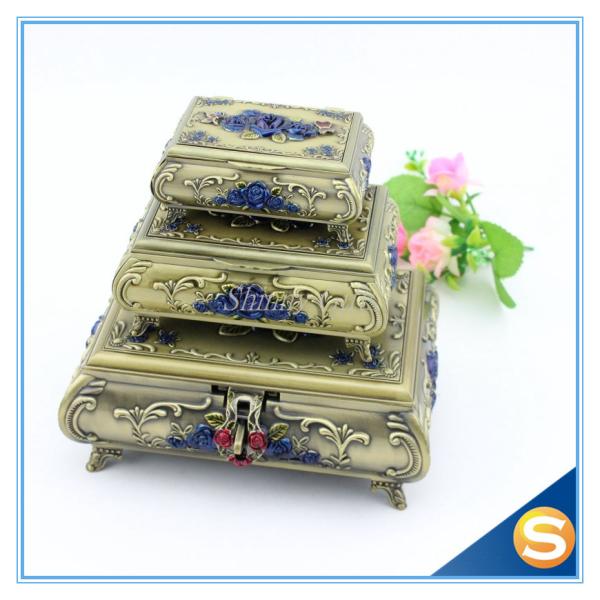 Pierced Earring Jewelry Box Silver Plated Jewelry Box Vintage Jewelry Box