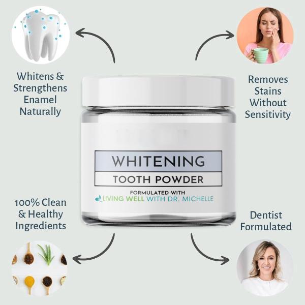 Non GMO Remineralizing Tooth Powder Fluoride Free Natural Oral Care Gently Cleans
