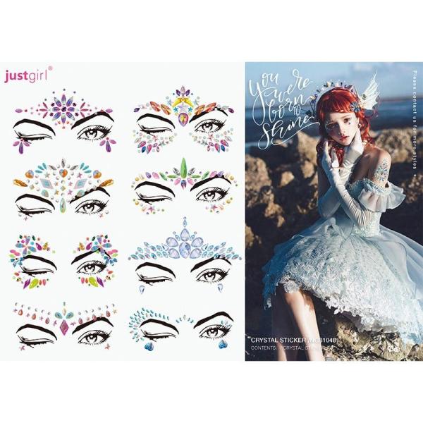 Customizable Design Dazzling Crystal Face Sticker For Body Decoration