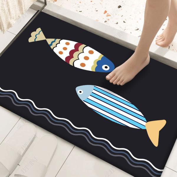 Циновка кухни выскальзывания кристаллического ковра Bathroom мультфильма бархата водоустойчивого анти-