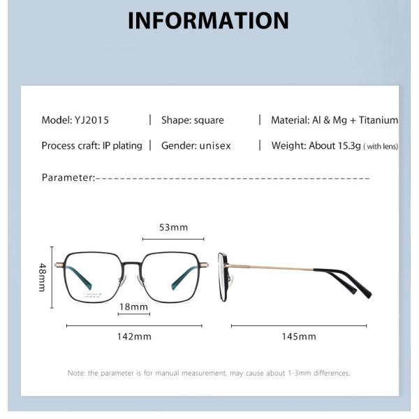 Титан рамок стекел Mg Al облегченный с не объективами рецепта
