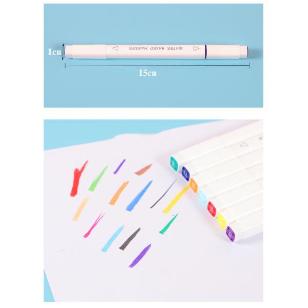 Multi Colored Art Marker Set 12 18 24 36 48 Colors Highlighter Marker Pen Double Tips