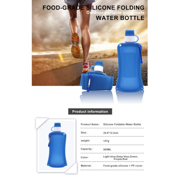 Anti Spill Silicone Expandable And Foldable Drinking Water Bottle