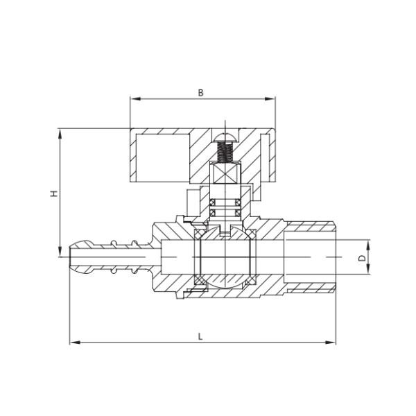 Male HPB57 Brass Gas Valve 11mm Brass Gas Shut Off Valve