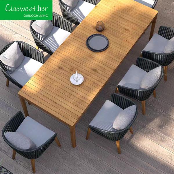 Outdoor Furniture Woven Rope Dining Chair for Customized Color Hotel Courtyard Garden