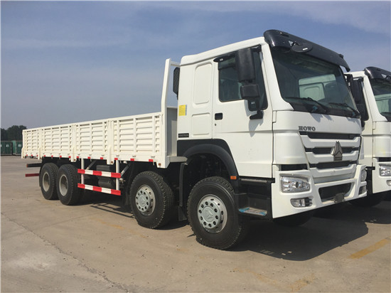 Long Distance Cargo Transport Truck 8x4 With Single Line Air Assisted Brake System
