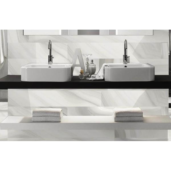 Frost Resistant Marble Look Bathroom Floor Tiles / Marble Like Ceramic Tile