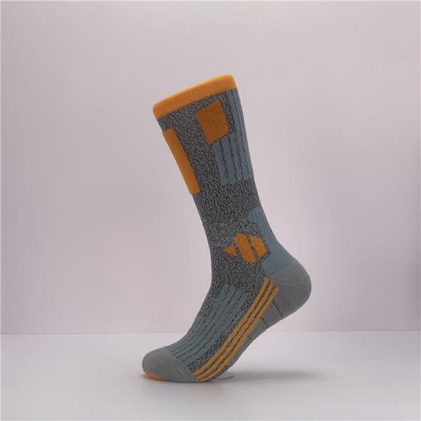 Breathable Sport Long Socks for Men Thick Anti Slip Sports Socks in Orange
