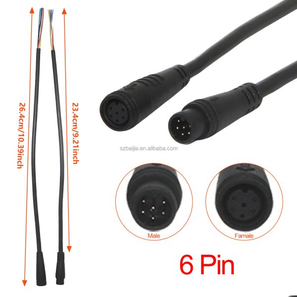 2/3/4/5/6/7/8/9 Pin Female Male Electric Scooter Cable ABS Material Water Resistant