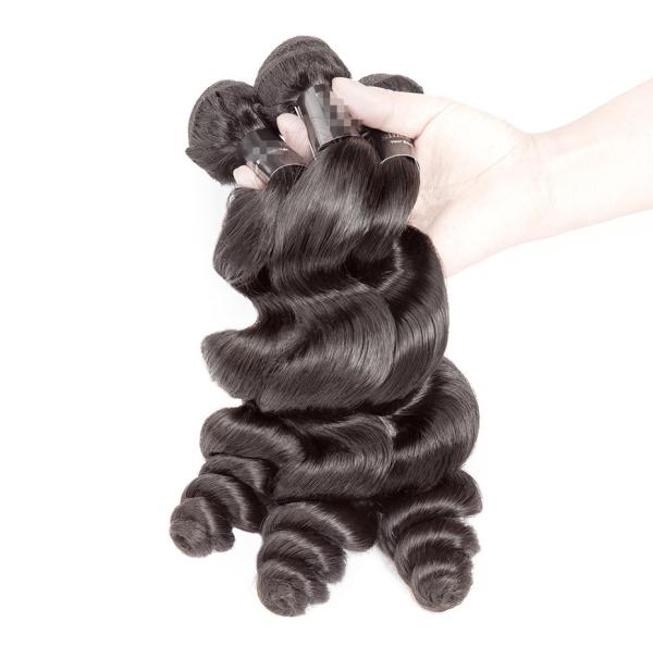 Original Indian Human Hair Weave Unprocessed / Loose Wave Human Hair