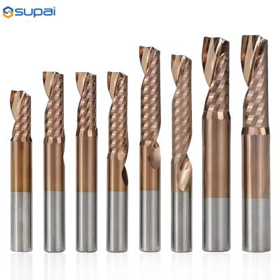 Spiral Router Bit 1/8mm Shank Single Flute Spiral Carbide End Mill TiN Coated CNC Engraving Bit Milling Cutter