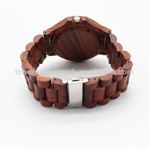 red sandalwood man watches ,wood bracelet watch , watch wood with date