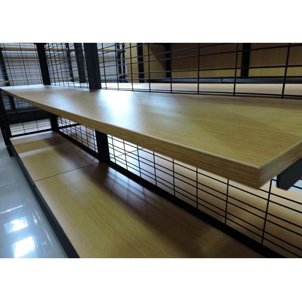 Black Wire Grid Wood And Metal Shelves 630mm/900mm Length 30kg/ Layer Load