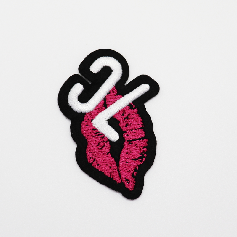 Customized New Fashion Lip logo Small 3d Bubble Digital Embroidery Skirt Patch