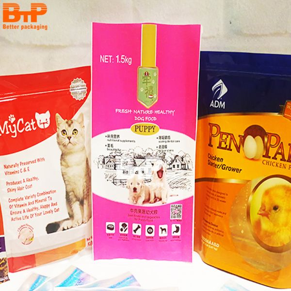 BTP PACK 10kg 20kg Custom Plastic Bags Side Gusset Bag Dog Food Packaging Pet Food Packaging Bag Pouch