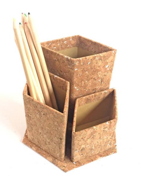 500pcs Cork Pencil Holder ODM OEM Desk Storage Pen Box Organizer