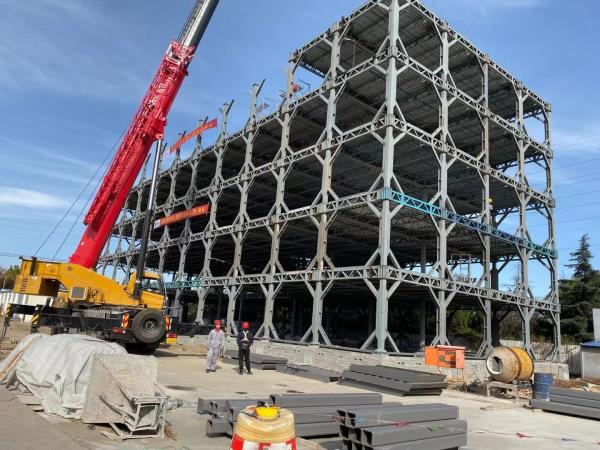 Galvanized Steel Structure Warehouse Bolt / Weld Connect Prefab Steel Warehouse