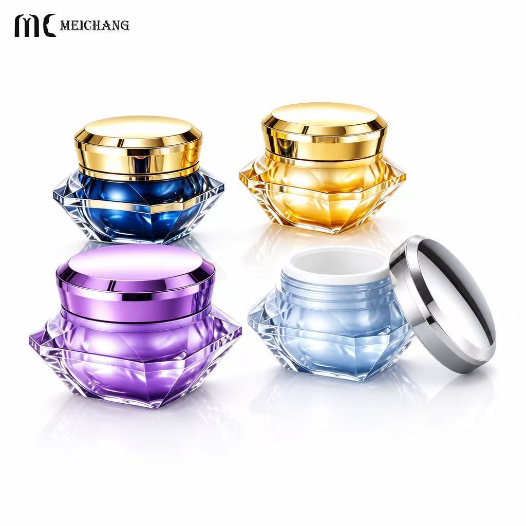 50g Double Wall Crystal Diamond Acrylic Cream Jar(MC-Y-571)