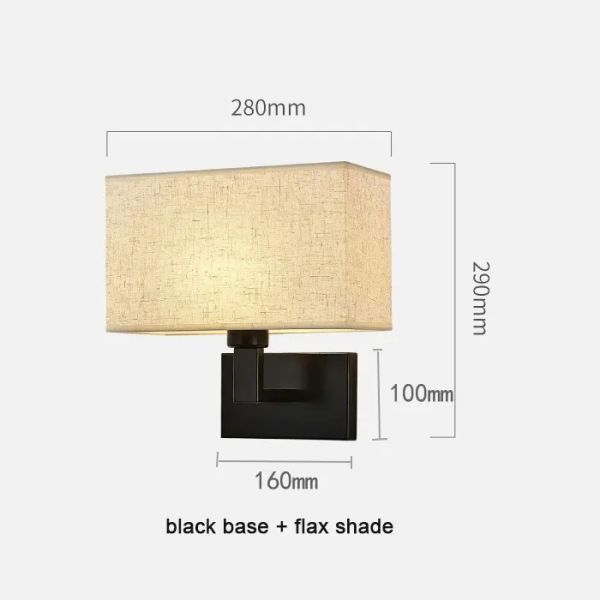 USB Wall Lights with Switch Rectangle White Yellow Fabric mirror front light(WH-MR-95)