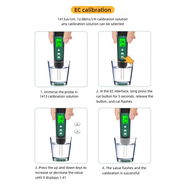 Potted Gardening Agricultural Measuring Tool Conductivity 3 In 1 Soil Ec Meter Temperature Soil Moisture Meter Tester