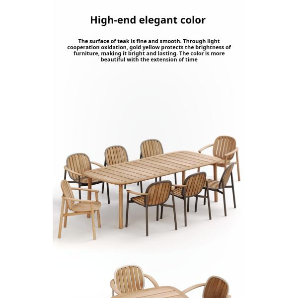 Pastoral Teak Outdoor Dining Sets Table And Chairs For Coffee Time