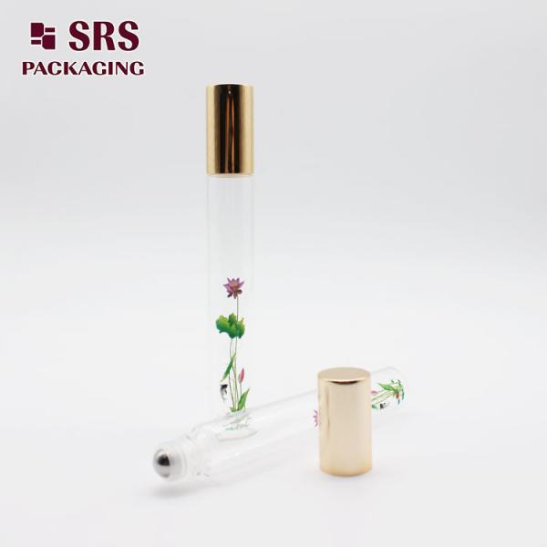 SRS cosmetic clear color roll on 10ml perfume oil glass bottle