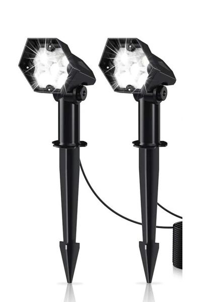 80CRI 3600mAh Solar Spot Lights , 300lm IP65 Solar Garden Lights 6 Modes