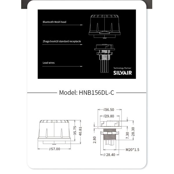 Zhaga Book18 Based SILVAIR Bluetooth Mesh to DALI converter, self-contained 