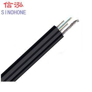 Black / White Indoor Fiber Optic Cable , Dual Core Fiber Optic Cable Low Smoke