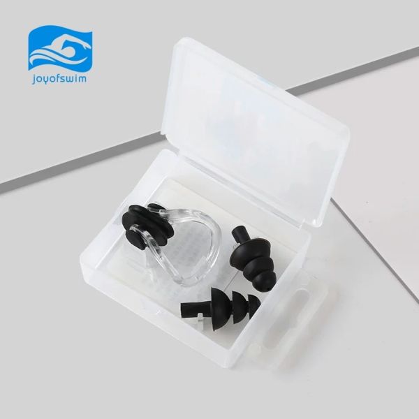 Soft Silicone Swimming Nose Clip and Earplugs Set - Waterproof and Multicolor