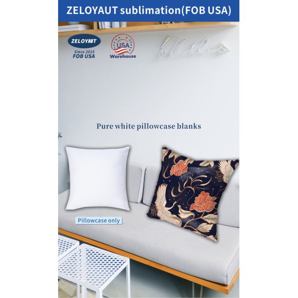 USA Warehouse Shipping 100% Polyester Short Plush Printed Pure White Pillow Case Custom Sublimation Printable Blank Pillow Case
