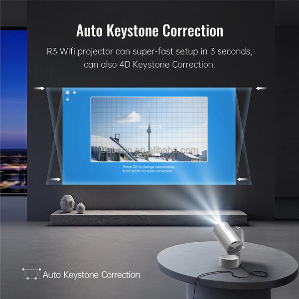 2025 Newest Mini 4K Android13 LCD Projector Auto Focus Lens Home Theater Game & Video Screen WiFi Connectivity Budplus B3