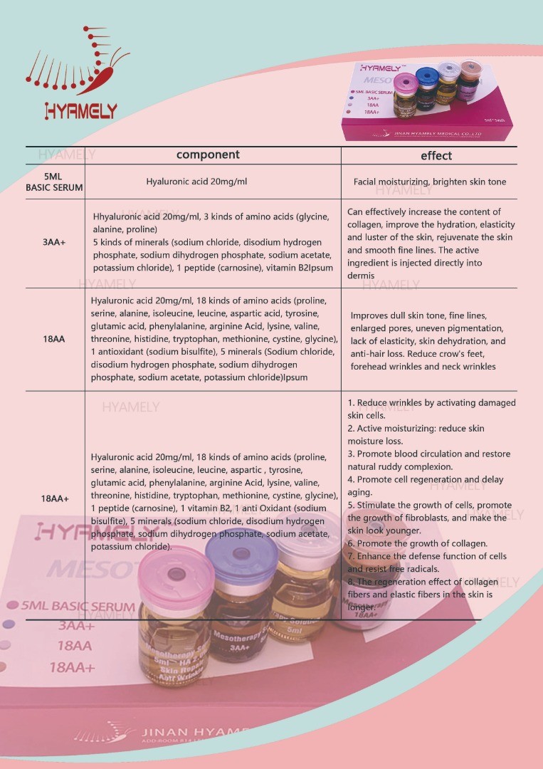 Решение подмолаживания Meso 18AA+ анти- старея Mesotherapy кожи для всех типов кожи