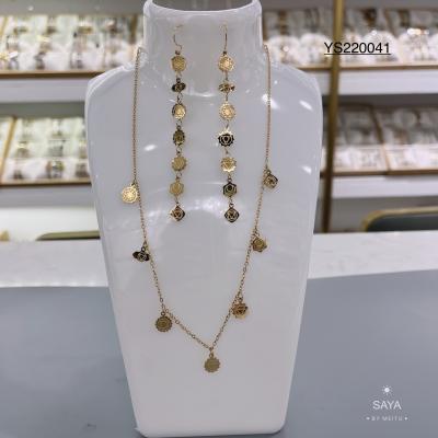 Magic Symbol Long Necklace And Earring Set 14k Gold Over Stainless Steel Jewelry