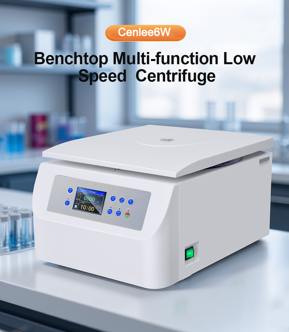 CL-6W LCD Display 6000rpm Bench Top Low Speed Centrifuge Machine with 6x 50ml Test Tube for Chemistry Lab Centrifuge Use