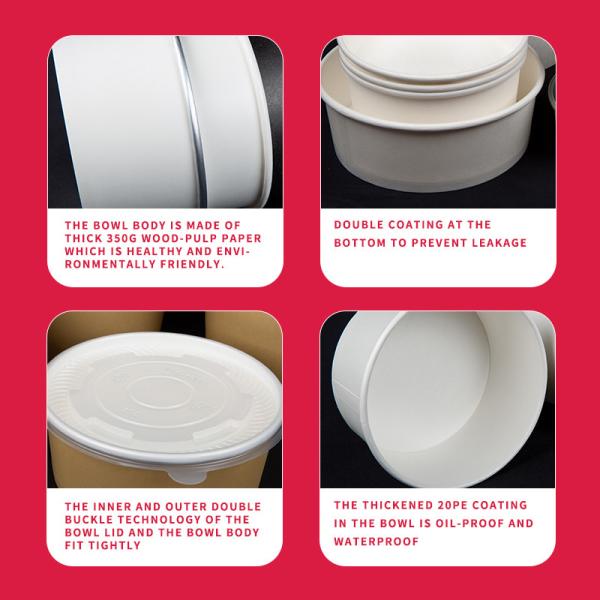 La cuvette de papier écologique de Papier d'emballage a stocké saladier biodégradable