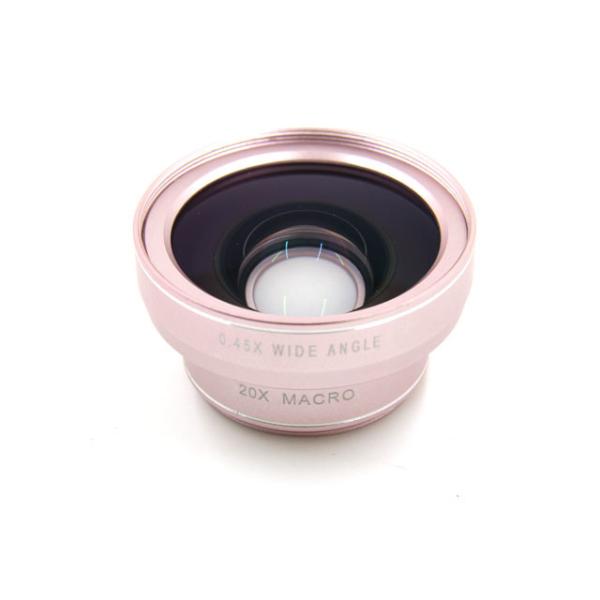 Rose Gold External Phone Camera Lens 0.45X Wide Angle Smartphone Macro Lens