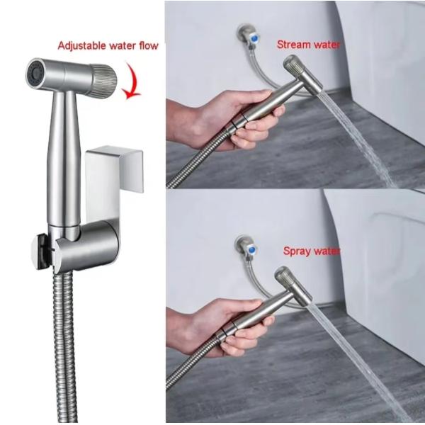Upgrade Your Bathroom with 304 Stainless Steel Brushed Handheld Toilet Bidet Sprayer