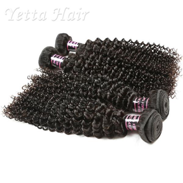 Preto natural das extensões indianas perversos do cabelo humano da onda sem produto químico