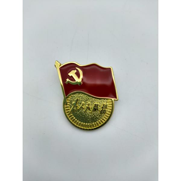 Safty Communist Lapel Pins Electroplate Diecasting Colour Filling