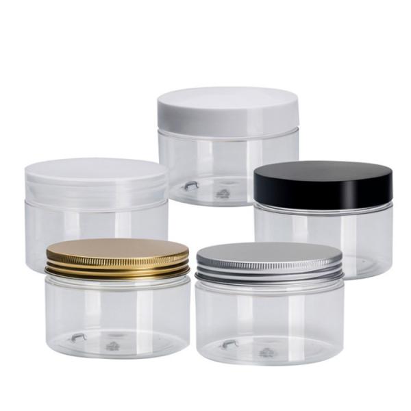 Récipients hermétiques en plastique avec couvercle en aluminium, bocaux en PET givré transparent