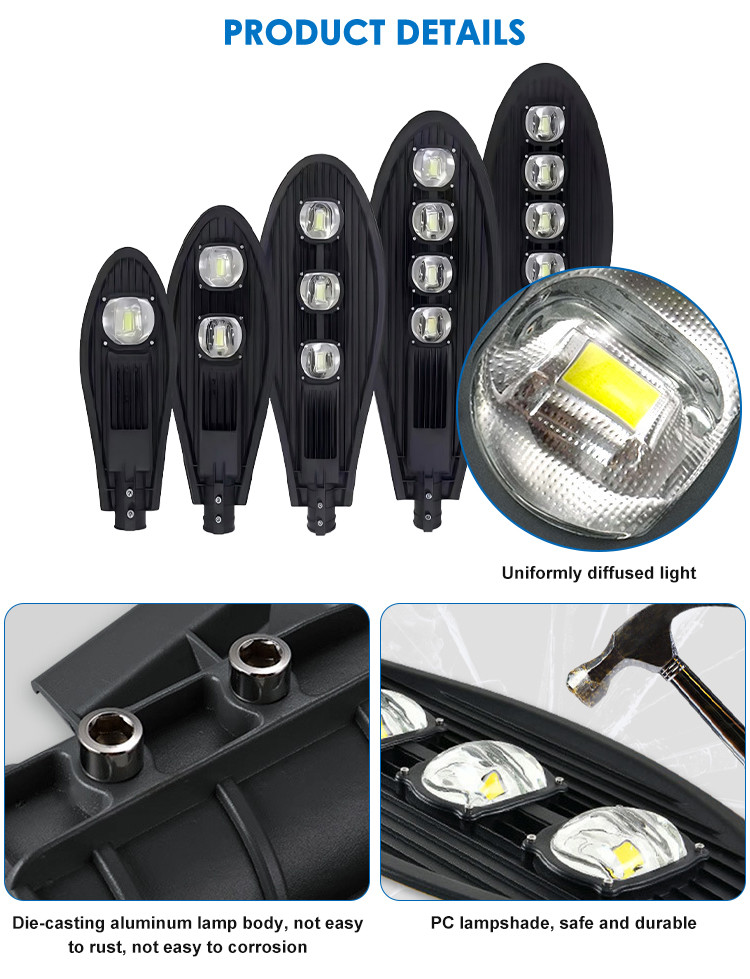 50w/100w/150w/200w/250w Высокомощный уличный фонарь IP66 AC 85-265V