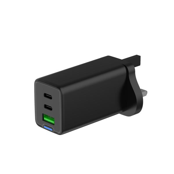 GaN 65W Reino Unido EE.UU. UE enchufe de carga rápida Super rápido cargador de pared Adaptador de cargador de teléfono móvil