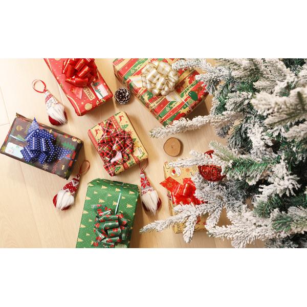 Metallic Rose Gold, Red, Gold, Silver Gift Wrap Pull Bow Set, 6 Inch Large 4'' , Assorted Ribbon For Gift Basket