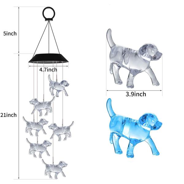 Solar Wind Chimes Light for Customizable LED Indoor Puppy Home Decor in Colorful Garden